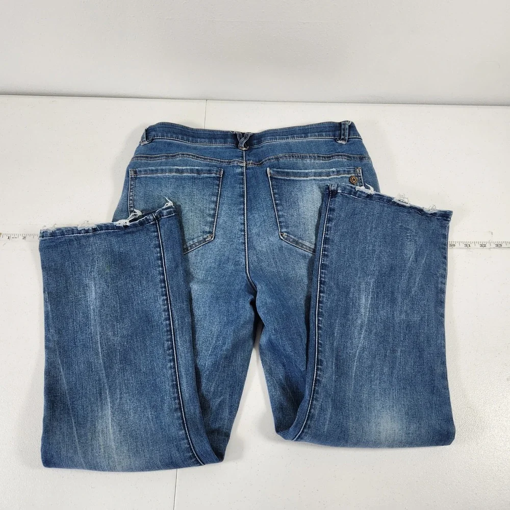 Democracy Ab Technology Womens‎ Blue Distressed Raw Hem Jeans Size 12 BN2896LHPB
